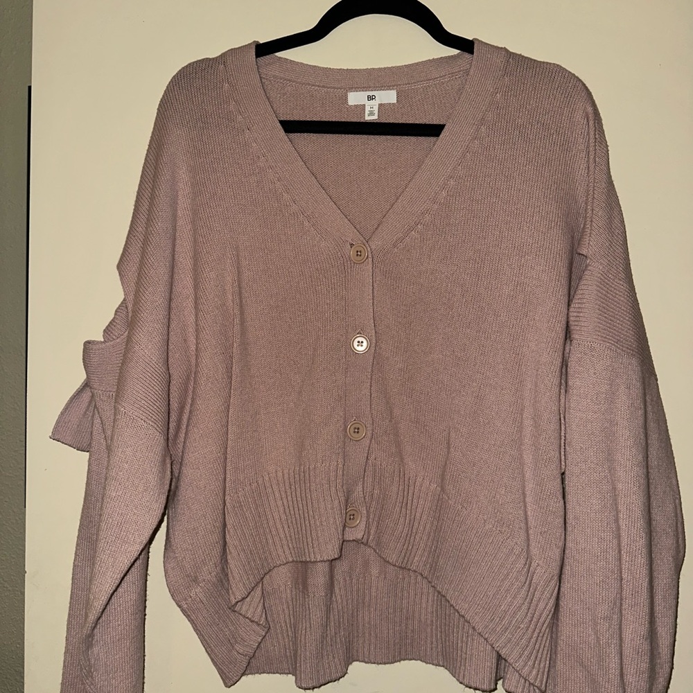 BP Mauve V-Neck Button-Up Cardigan